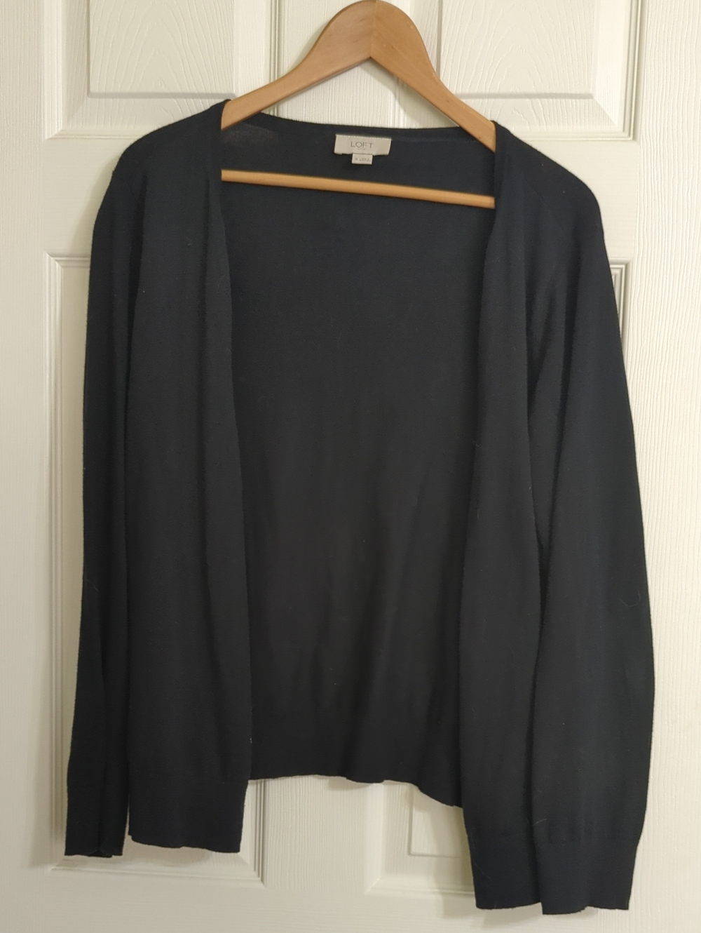LOFT Black Open-Front Lightweight Women's Cardigan